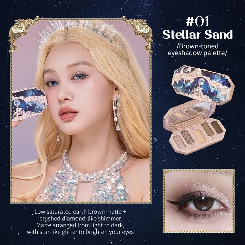 5-Color Mermaid Eyeshadow Palette for Long-Lasting Shimmer - 12