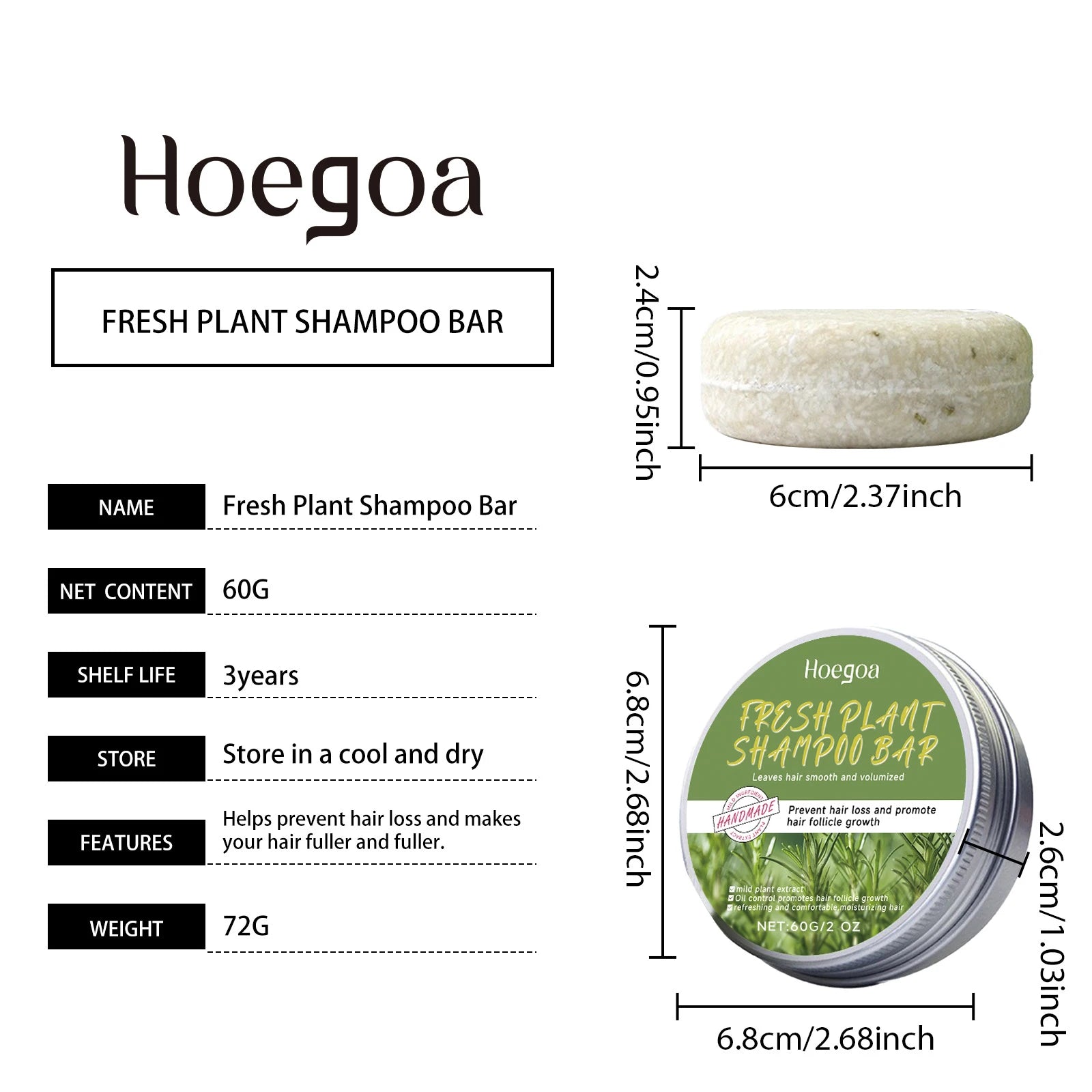 Rosemary Strengthening Shampoo Bar for Hair Growth - 7