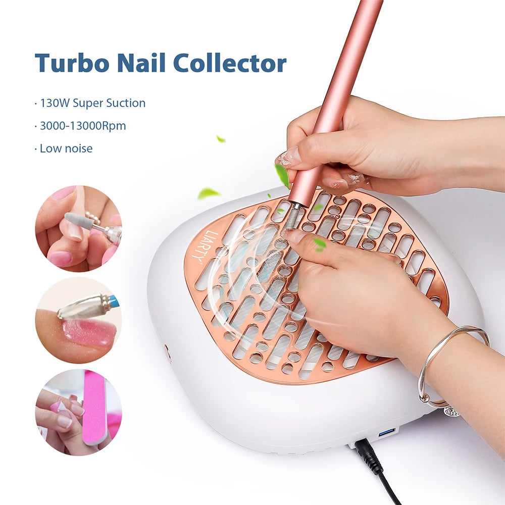 Professional 130W Turbo Nail Dust Extractor with Adjustable Tube - 35