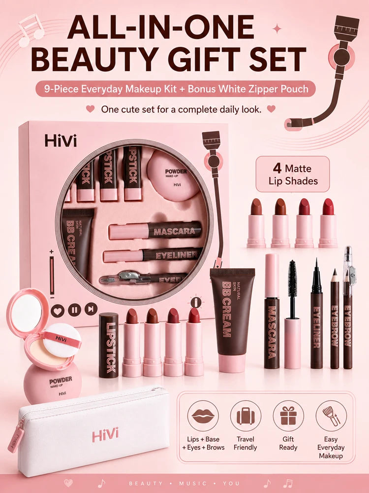 9-Piece All-in-One Professional Makeup Beauty Gift Set - 7