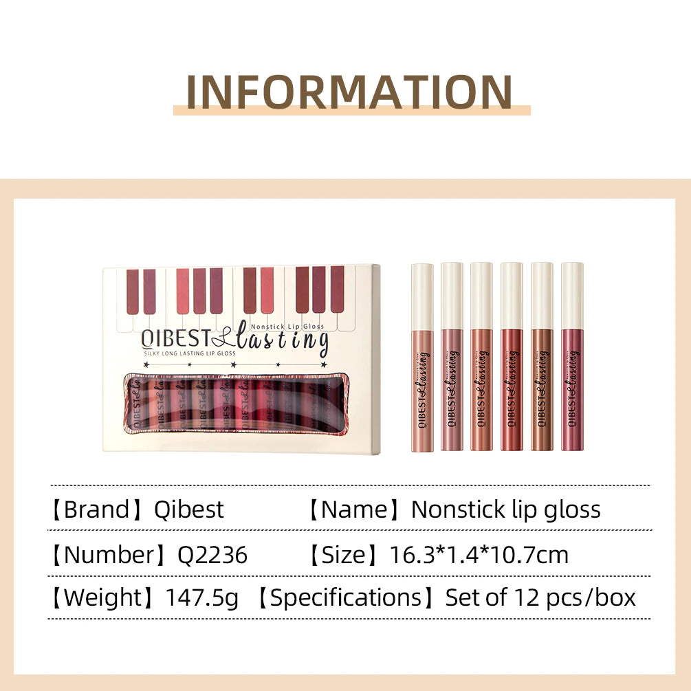 12-Piece Waterproof Matte Liquid Lipstick Set - 4
