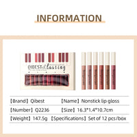12-Piece Waterproof Matte Liquid Lipstick Set