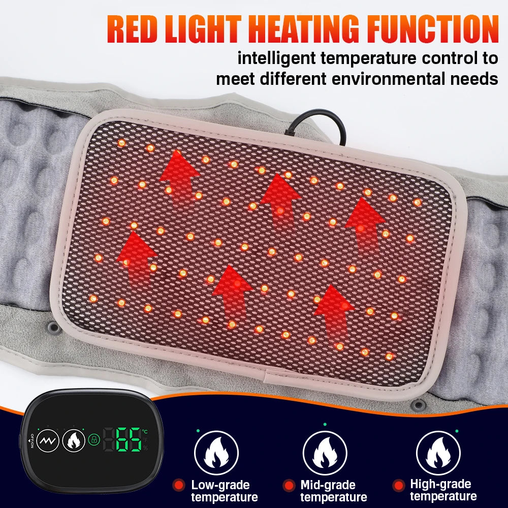 Heated Lumbar Massage Belt for Back Pain Relief - 50