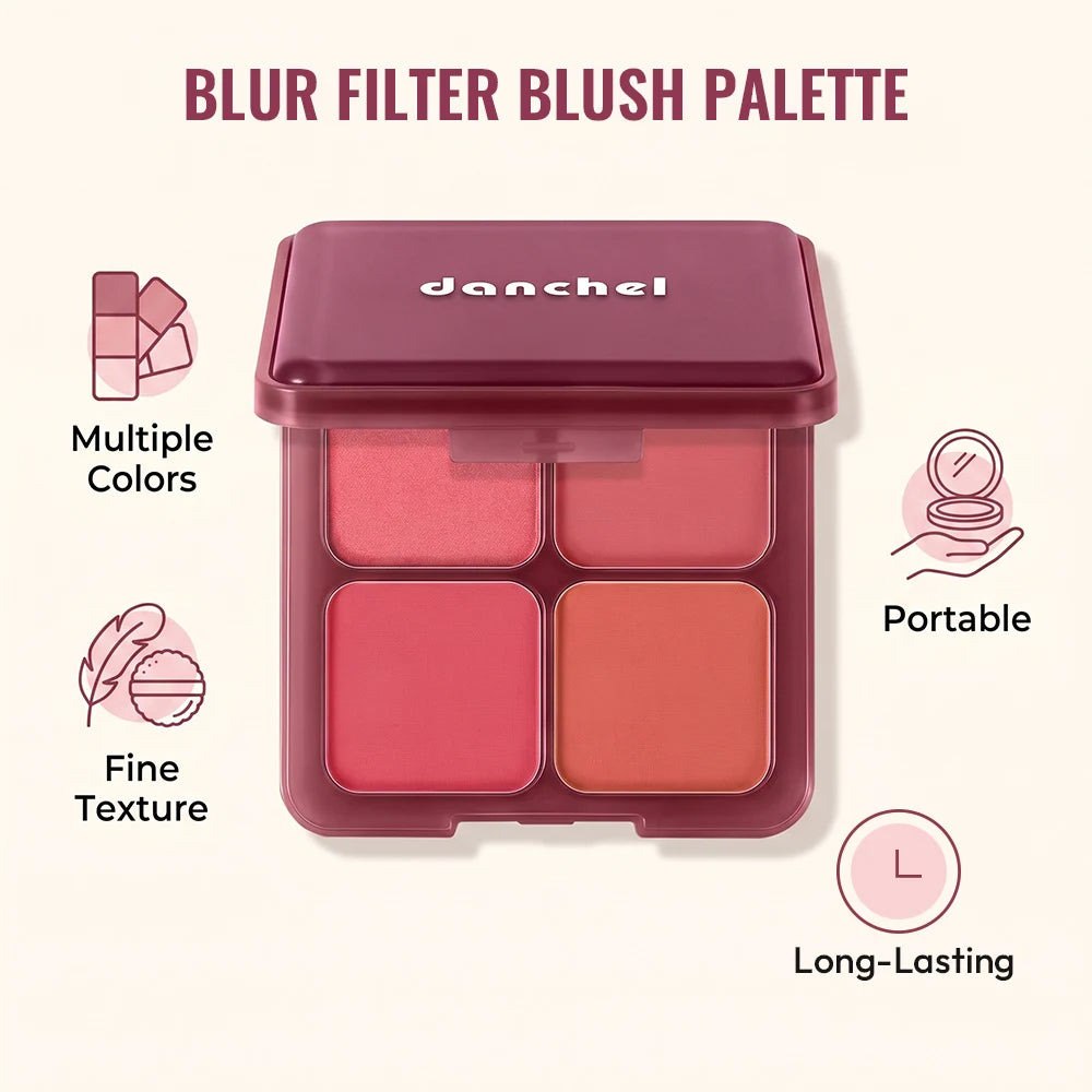 4-Color Soft-Focus Blurring Blush Palette - 2