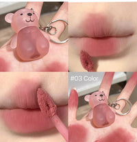 Cute Bear Velvet Matte Lip Mud Keychain