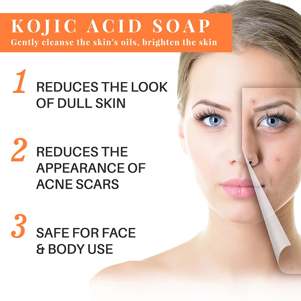 Kojic Acid Brightening Cleansing Bar for Face and Body - 5