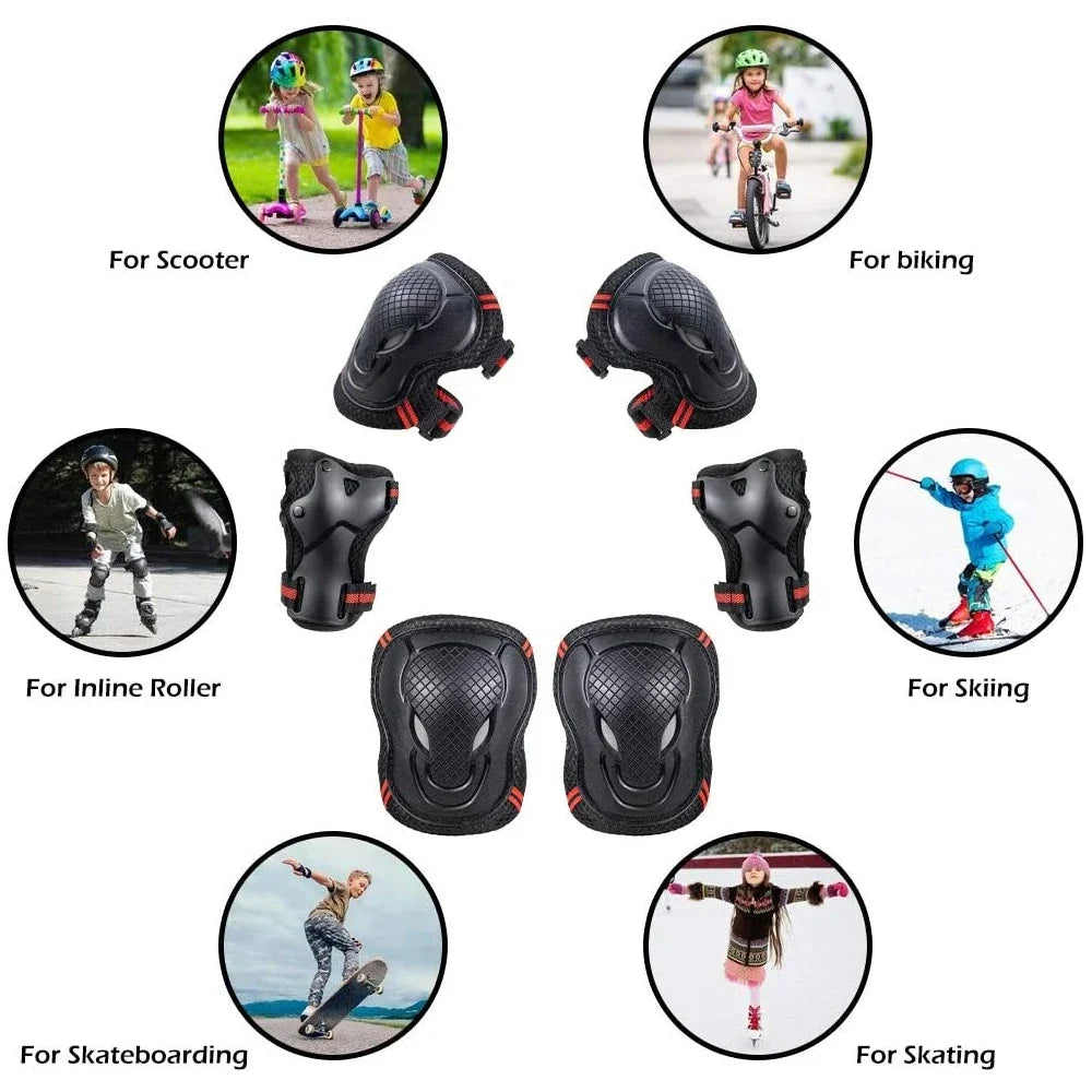 6-Piece Protective Knee, Elbow, and Wrist Pad Set for Kids - 22