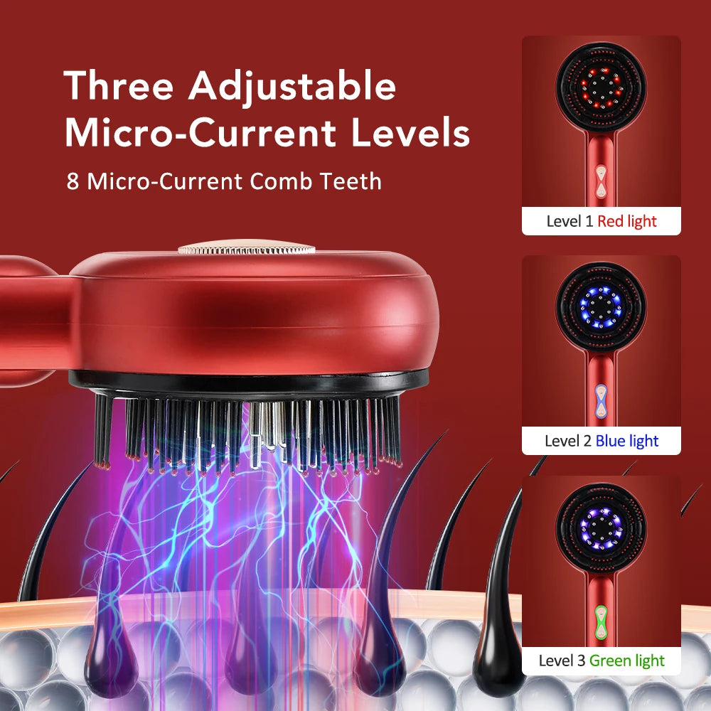 Electric Scalp Massage Comb with Red Light & Liquid Applicator - 19