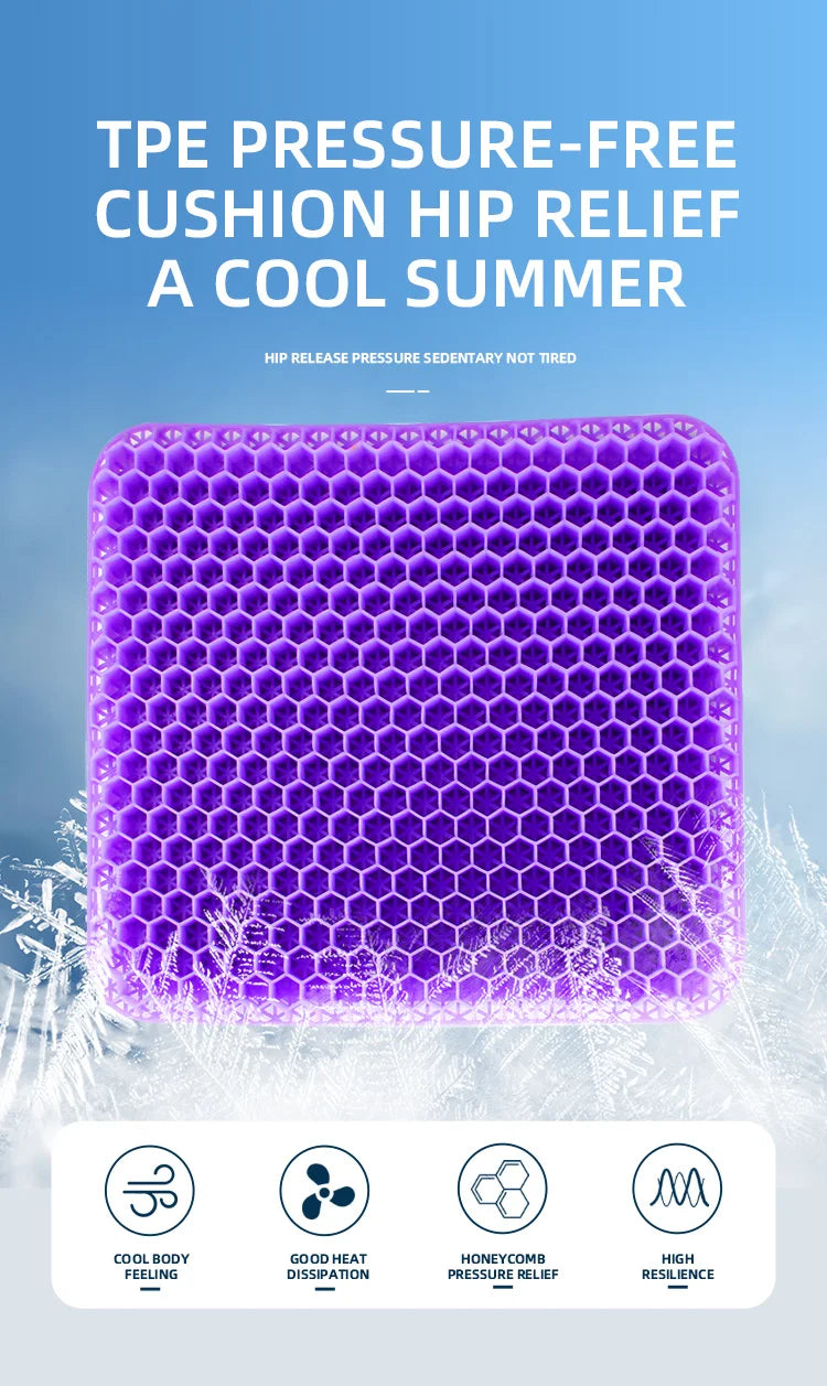 Breathable Honeycomb Gel Seat Cushion for Pain Relief - 7