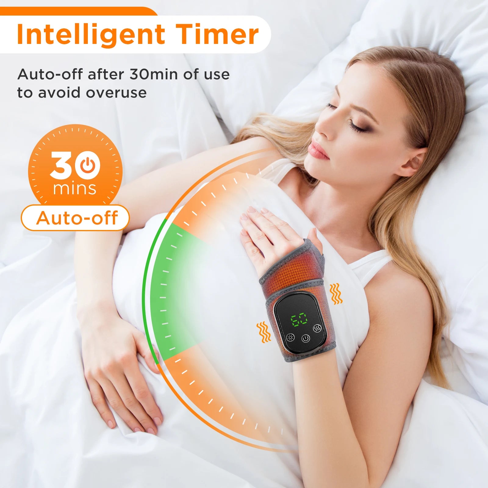 Heated Vibrating Wrist Massager for Pain Relief - 26