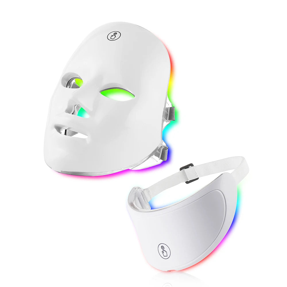 7-Color LED Facial and Neck Photon Light Therapy Mask - 1