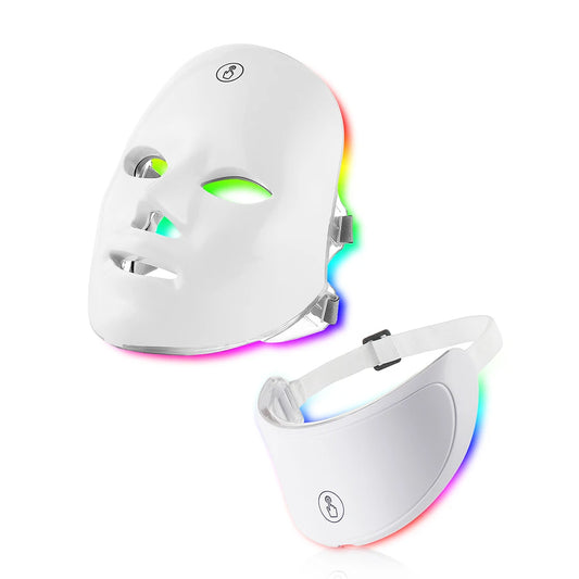 7-Color LED Facial and Neck Photon Light Therapy Mask