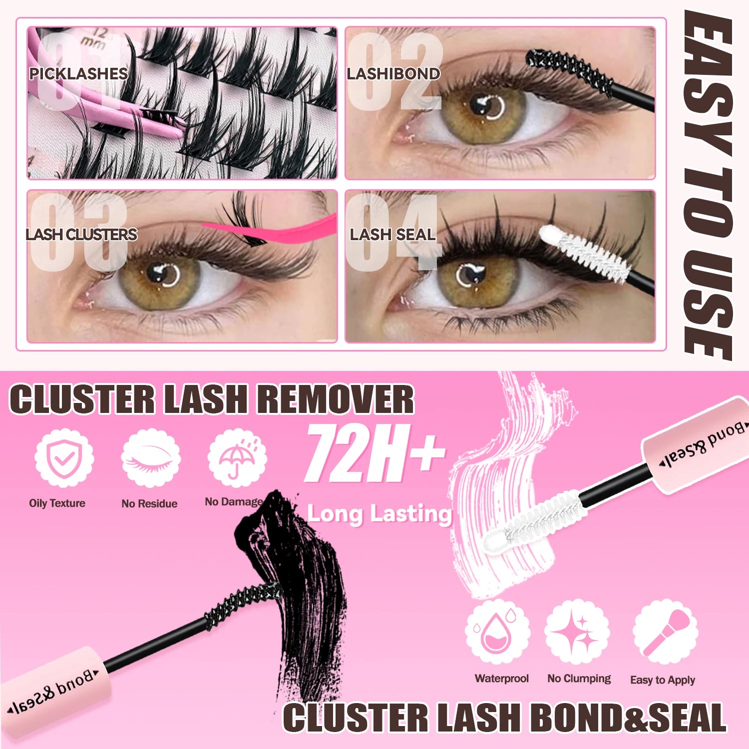 DIY Manga Style Lash Extension Cluster Kit - 10