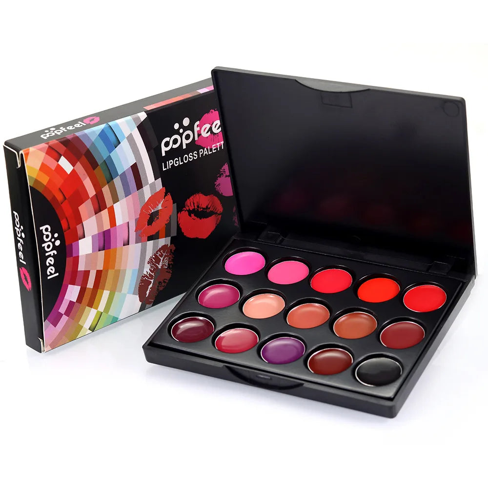15-Color Long-Lasting Waterproof Lipstick Palette - 4