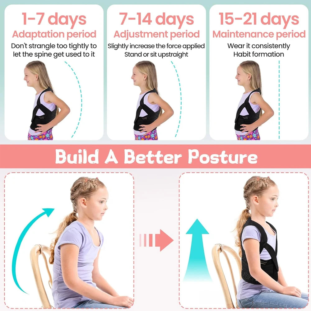 Adjustable Posture Corrector Brace for Kids and Teens - 10