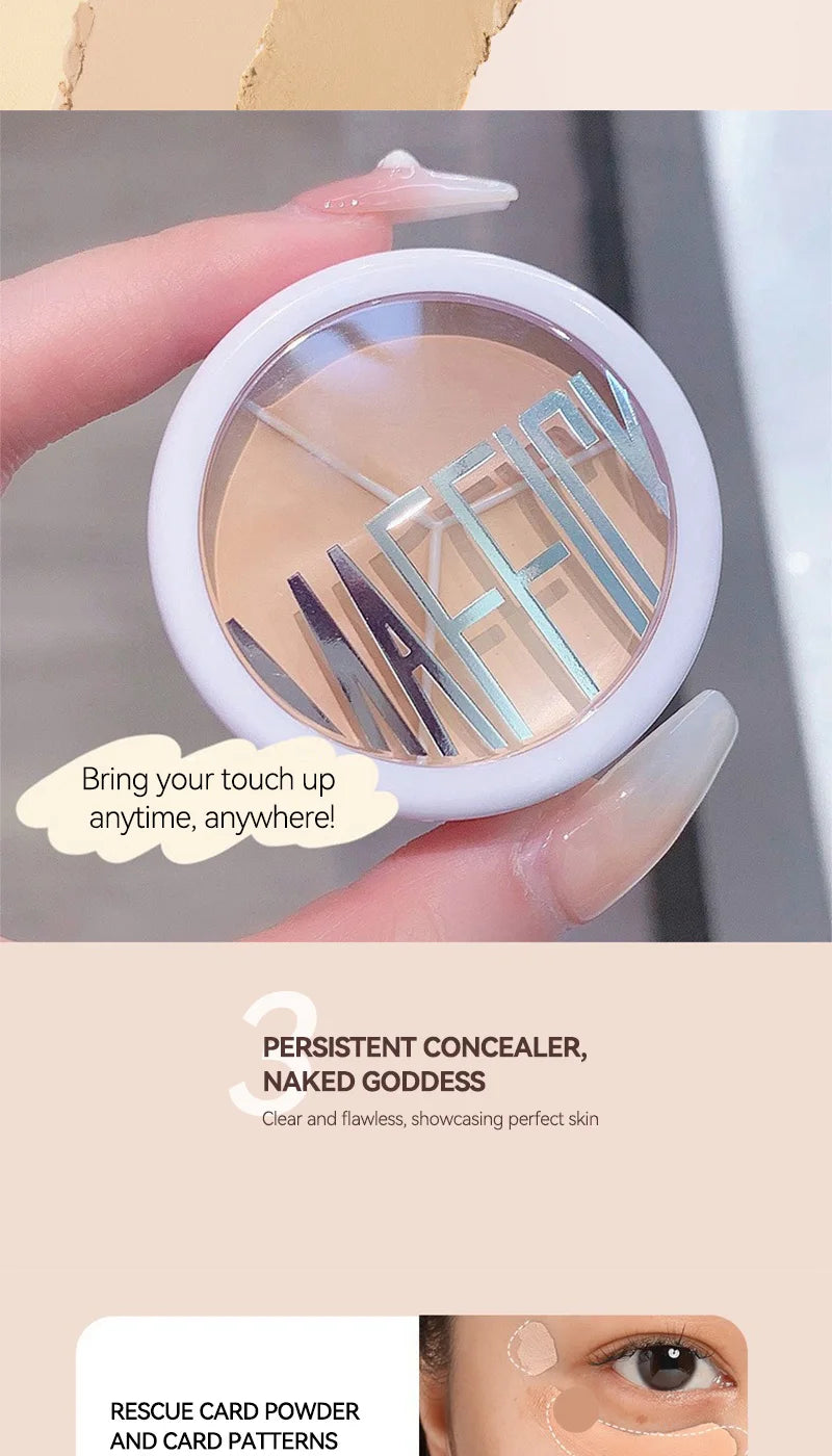 3-Color Cream Concealer Palette for Flawless Skin - 8