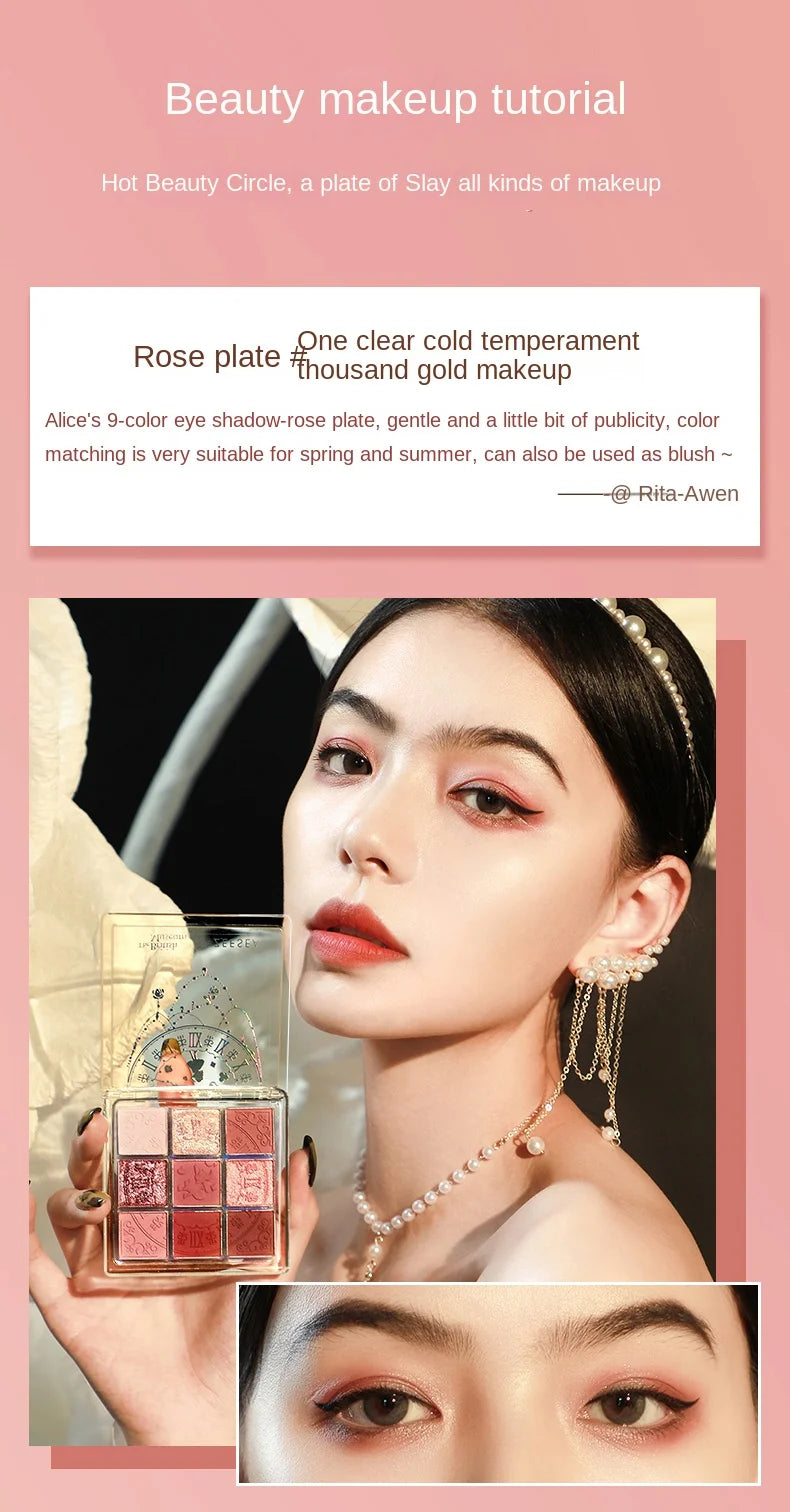 9-Color Waterproof Eyeshadow Palette for Professional Looks - 22