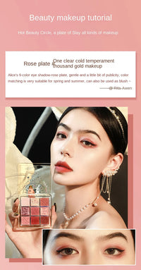 9-Color Waterproof Eyeshadow Palette for Professional Looks