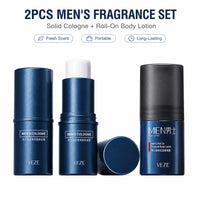 Portable Men’s Solid Cologne and Body Lotion Fragrance Set