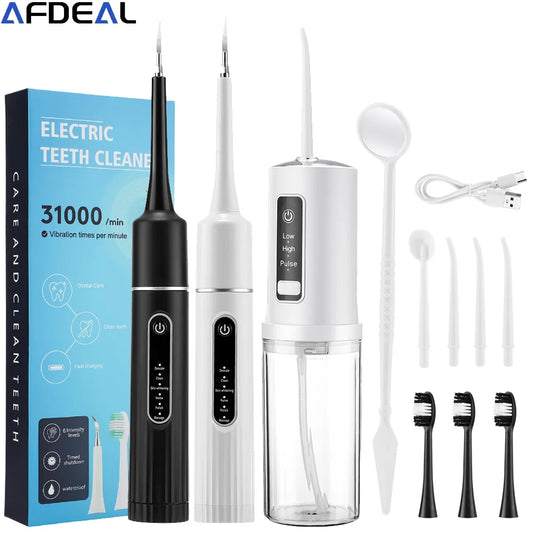 Portable Electric Teeth Cleaning and Water Flosser Set