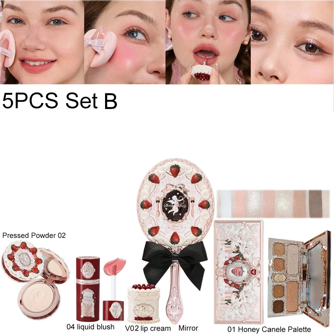 Strawberry Cupid Velvet Matte Makeup Collection Set - 11