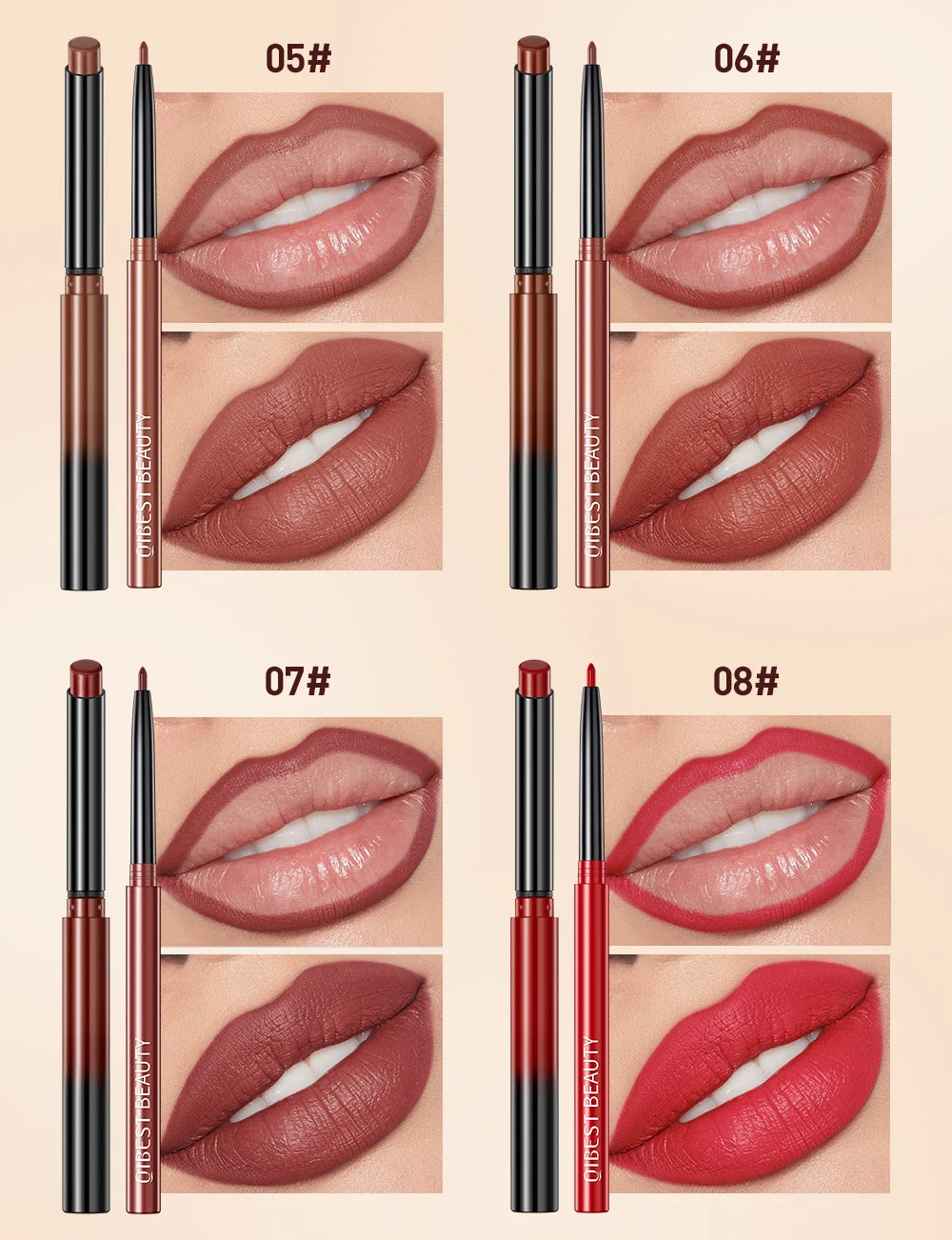 Matte Lipstick and Lip Liner Duo Set - 17