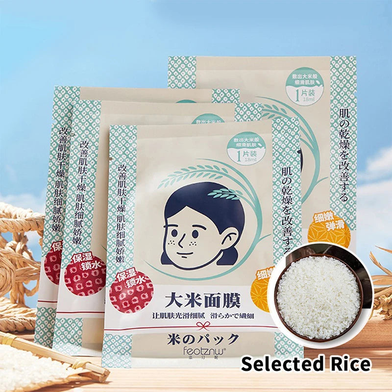 Hydrating Rice Extract Facial Sheet Mask for Glowing Skin - 5