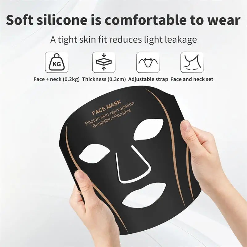 7-Color LED Light Therapy Face and Neck Rejuvenation Mask - 3