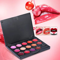 15-Color Long-Lasting Waterproof Lipstick Palette