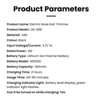 3-in-1 Rechargeable Electric Nose, Ear, and Eyebrow Trimmer Kit
