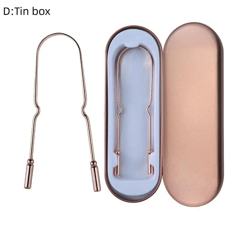 Professional Metal Tongue Scraper for Fresh Breath - 27