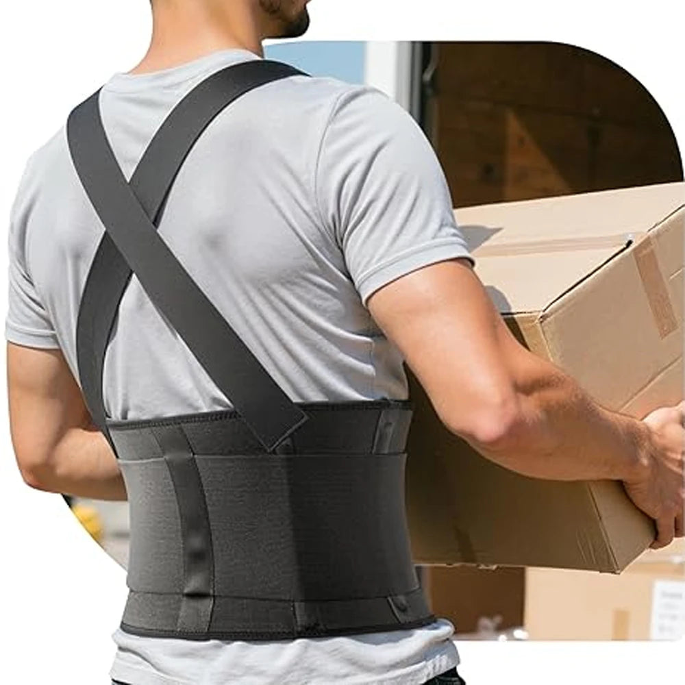 Adjustable Back Support Brace for Heavy Lifting and Pain Relief
