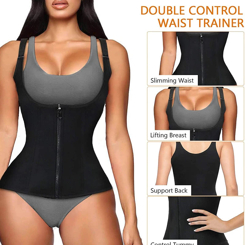 Zipper Waist Trainer Vest for Tummy Control and Posture - 2