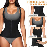 Zipper Waist Trainer Vest for Tummy Control and Posture