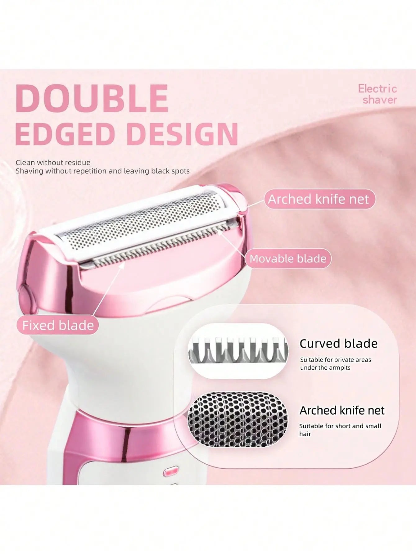 5-in-1 Rechargeable Electric Shaver for Women - 9