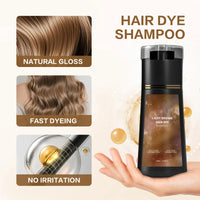 Instant Light Brown Hair Dye Shampoo for Gray Coverage