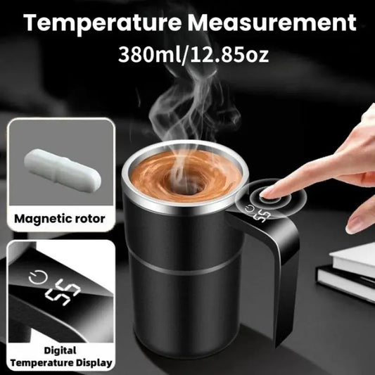 Self-Stirring Coffee Mug with Digital Temperature Display