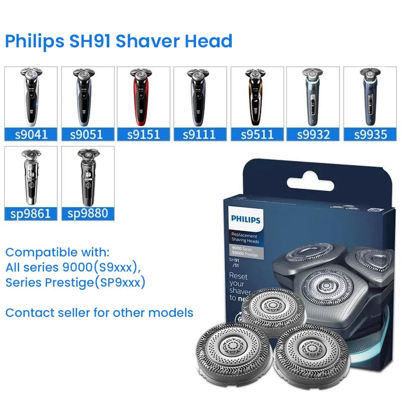 Replacement Shaver Heads for Series 9000 and Prestige Shavers - 4