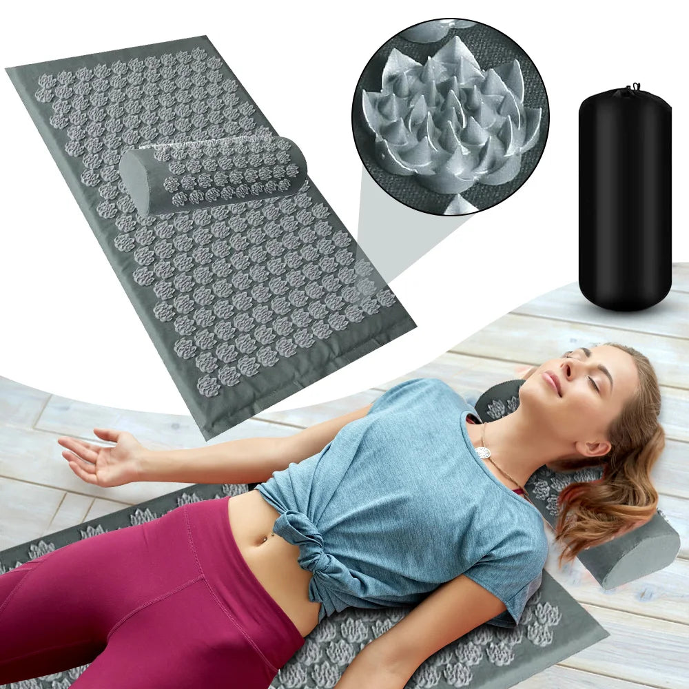 Acupressure Massage Mat and Pillow Set for Pain Relief - 1