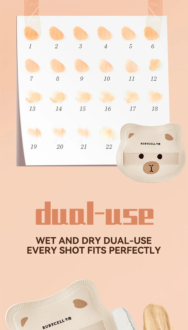 Cute Bear Makeup Powder Puff Set for Flawless Application - 12