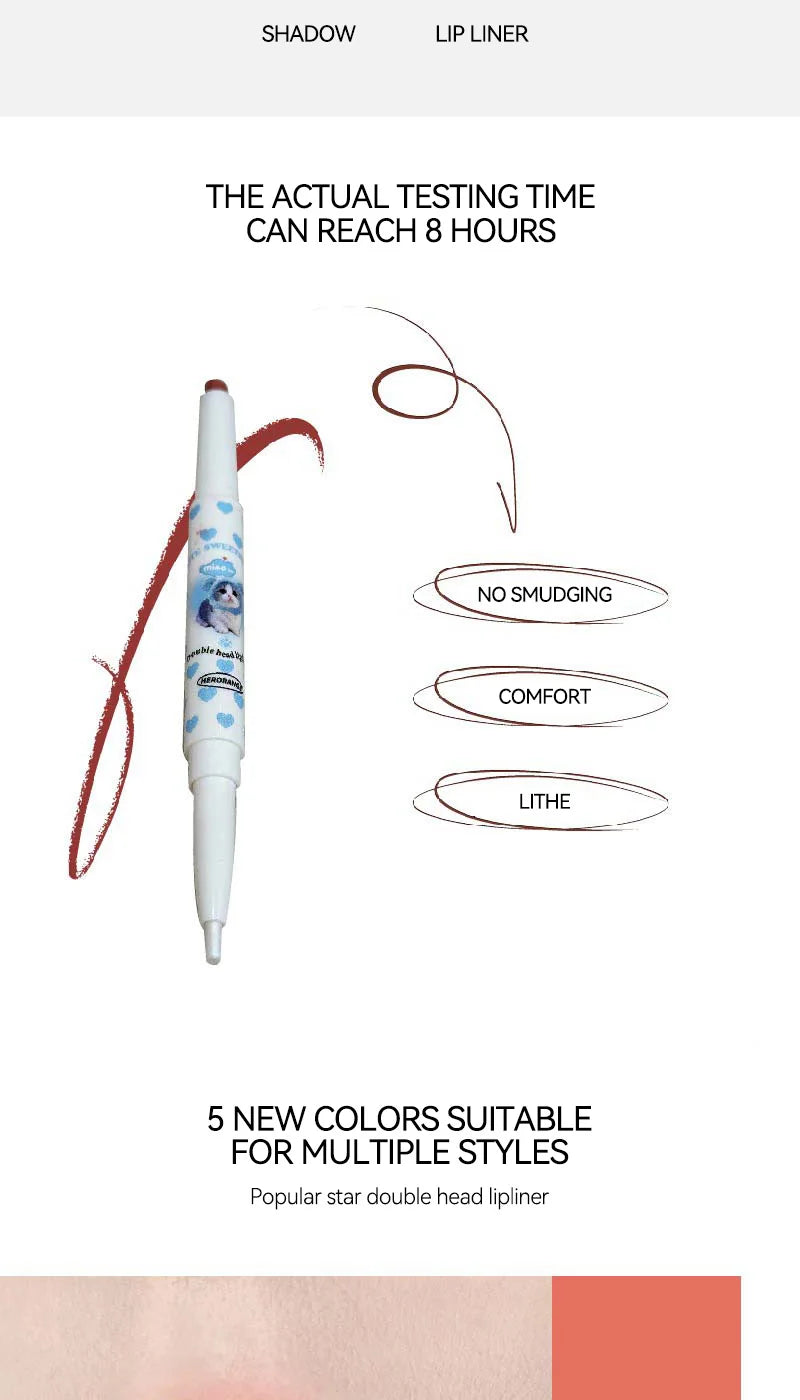 Dual-Ended Precision Lip Liner and Matte Lipstick Pen - 10