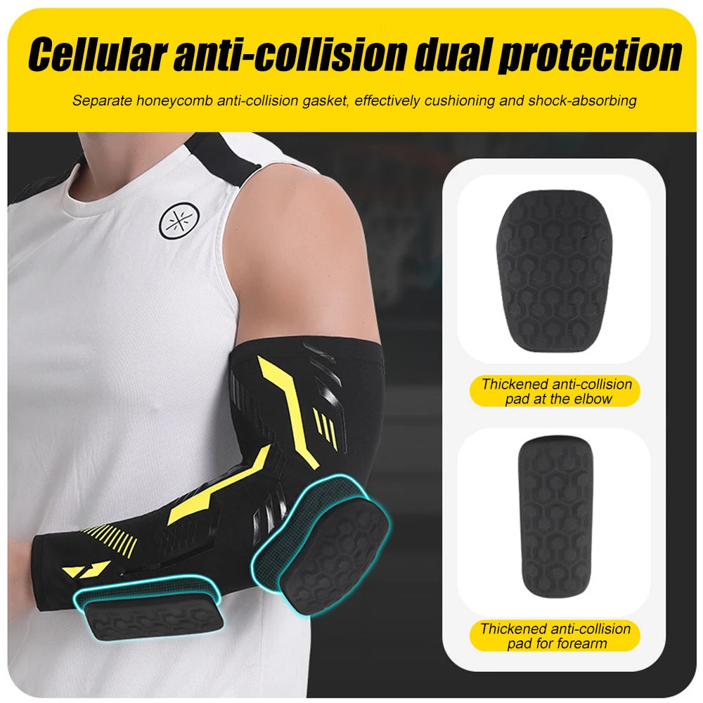 Padded Compression Arm Sleeve for Sports and Injury Protection - 10