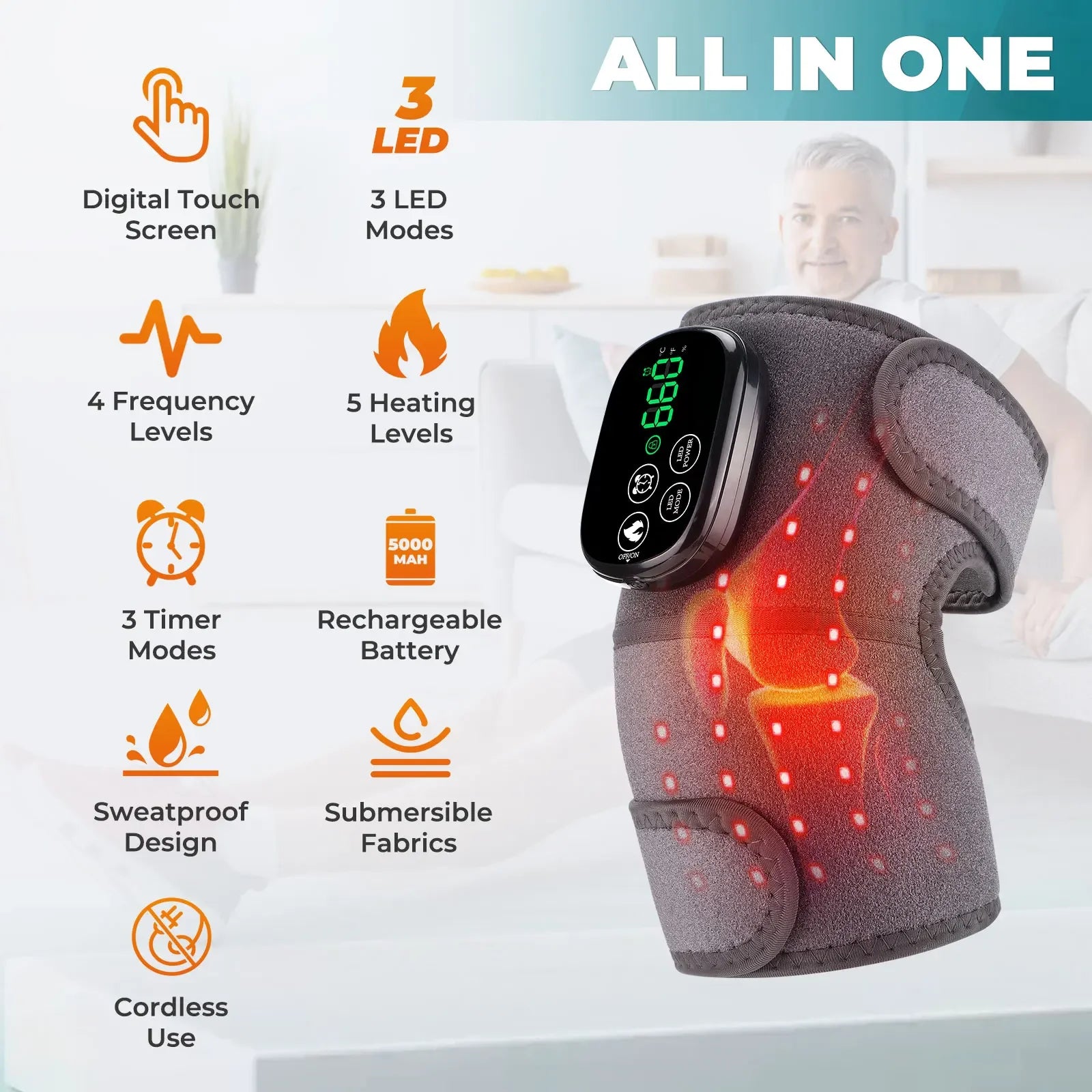 Red Light Therapy Knee, Shoulder, and Elbow Massager - 2