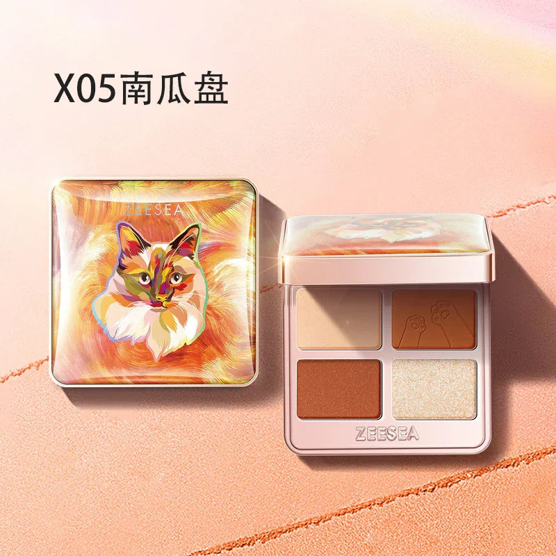 4-Color Matte and Shimmer Eyeshadow Palette - 16