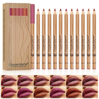 12-Piece Matte Waterproof Lip Liner Pencil Set