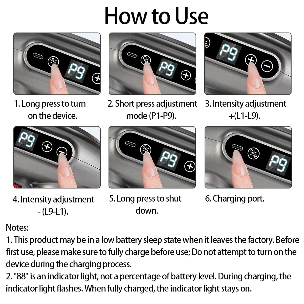 Multi-Head Deep Tissue Muscle Massage Gun - 9