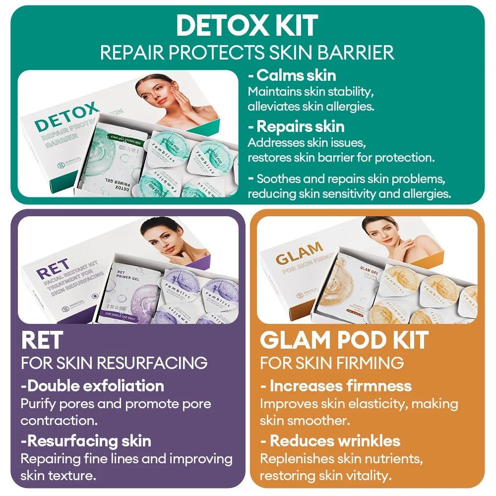 CO2 Oxygen Facial Treatment Capsule and Gel Kit - 6