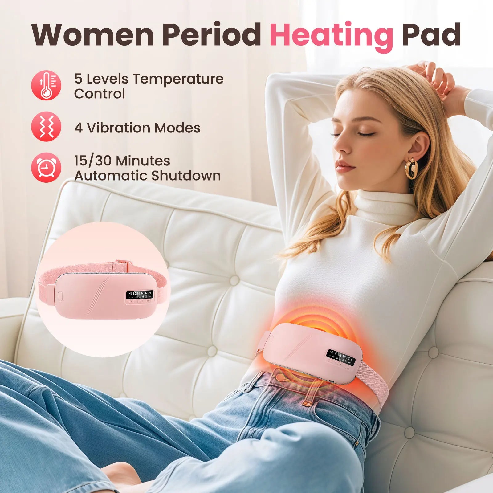 Electric Heating & Massage Belt for Period Pain Relief - 25