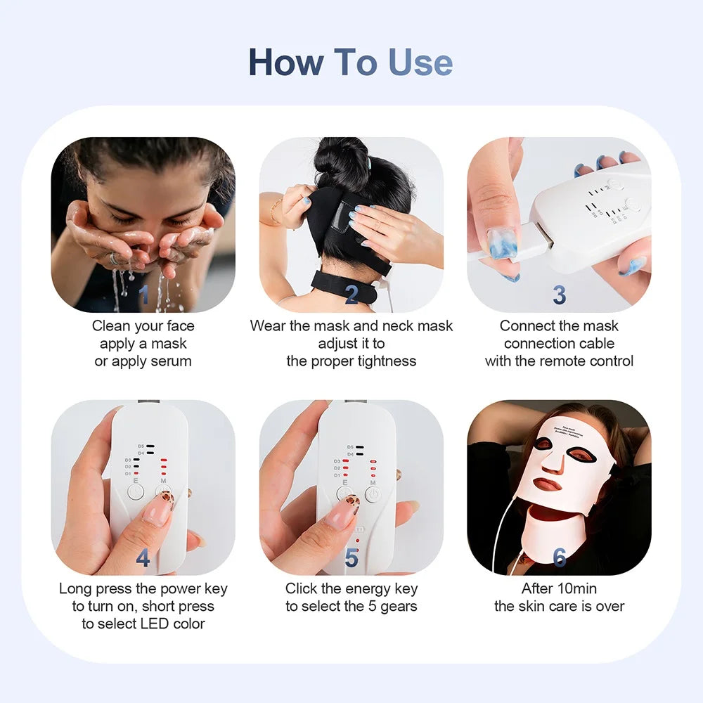7-Color LED Photon Light Therapy Mask for Facial Skin Rejuvenation - 15