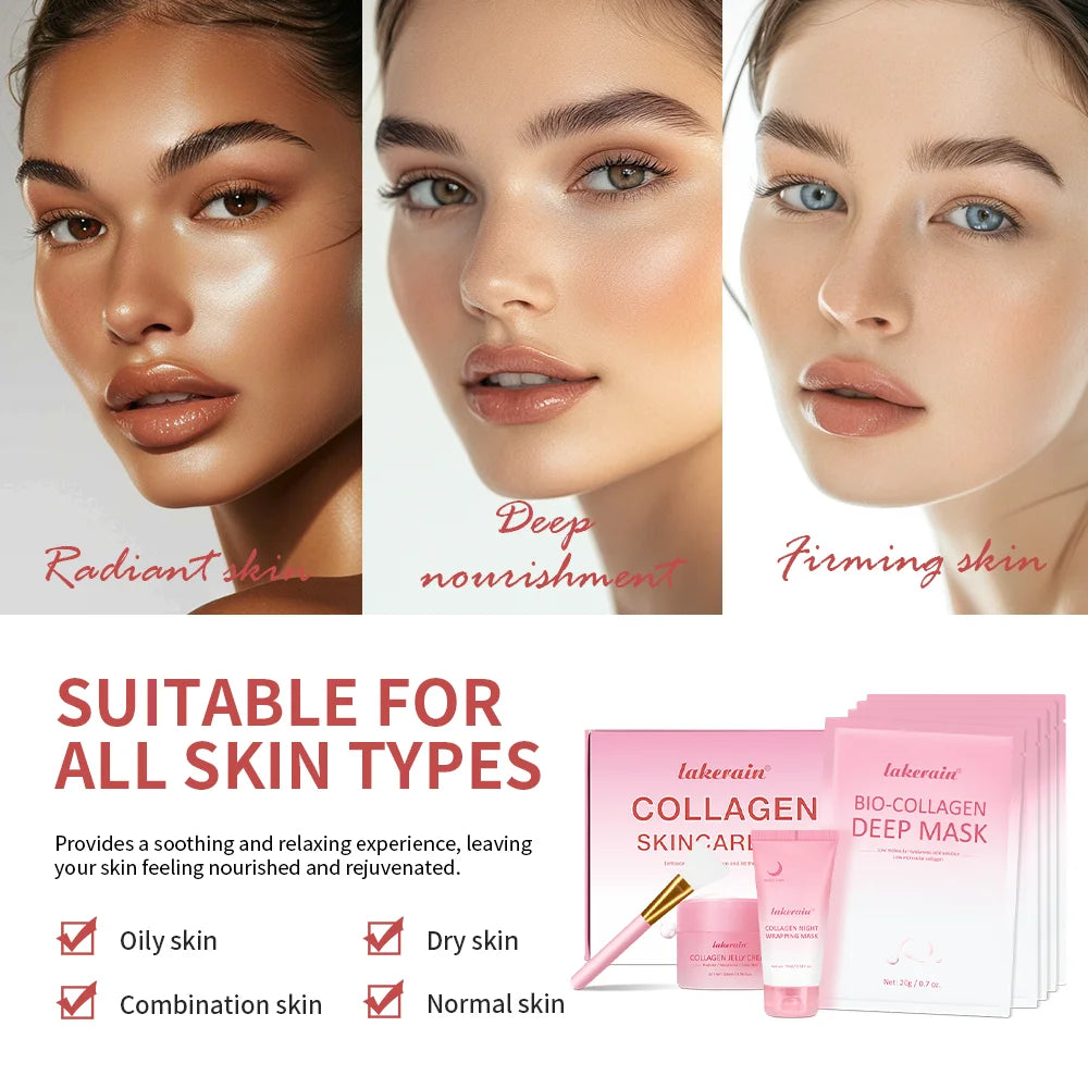 Collagen Hydrating Face Skincare Set for Radiant Skin - 5